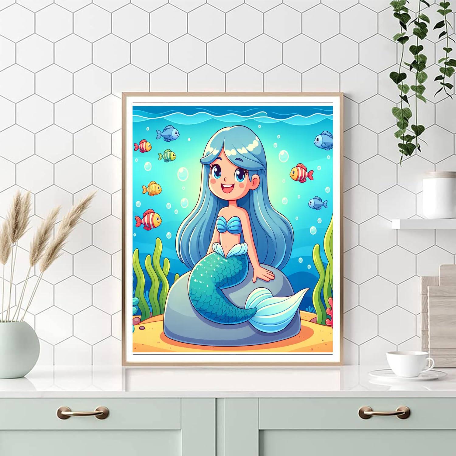 Sparkling Mermaid Number Painting