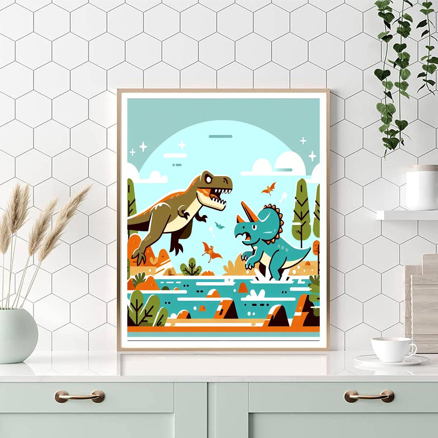 Dinosaur Battle Royale Paint By Number