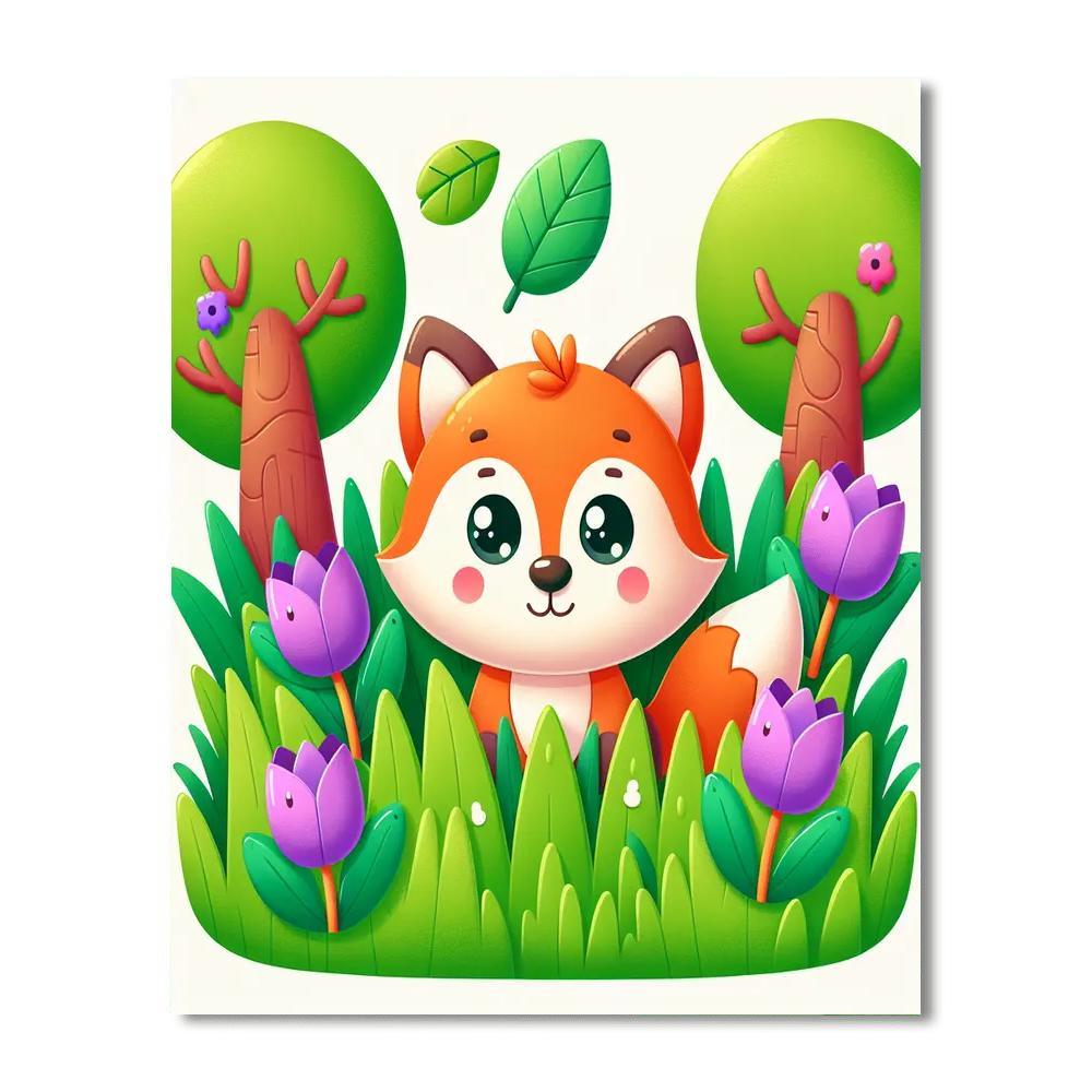 Cuddly Fox Kit DIY Paint By Numbers