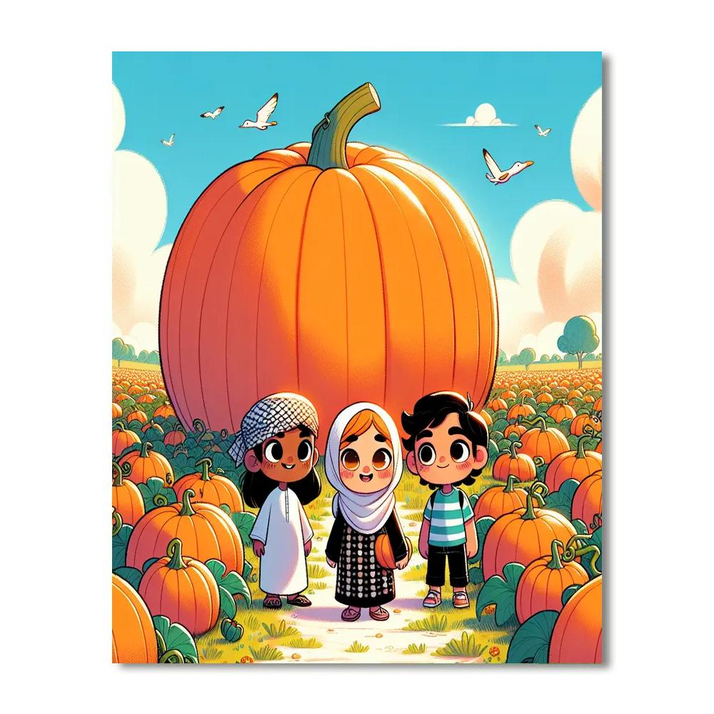 Giant Pumpkin Patch Adventure DIY Paint By Numbers