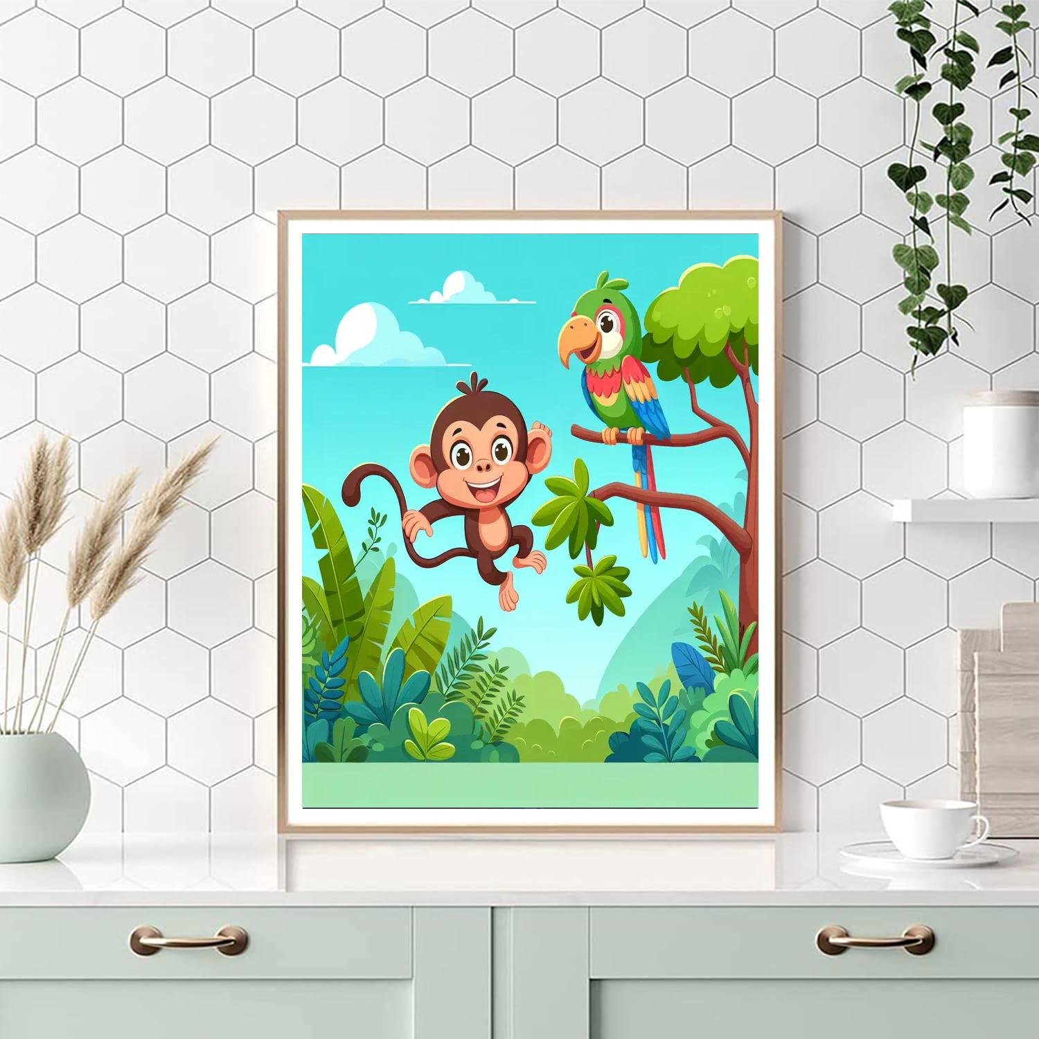 Adventure With Jungle Animals Painting Number Kit