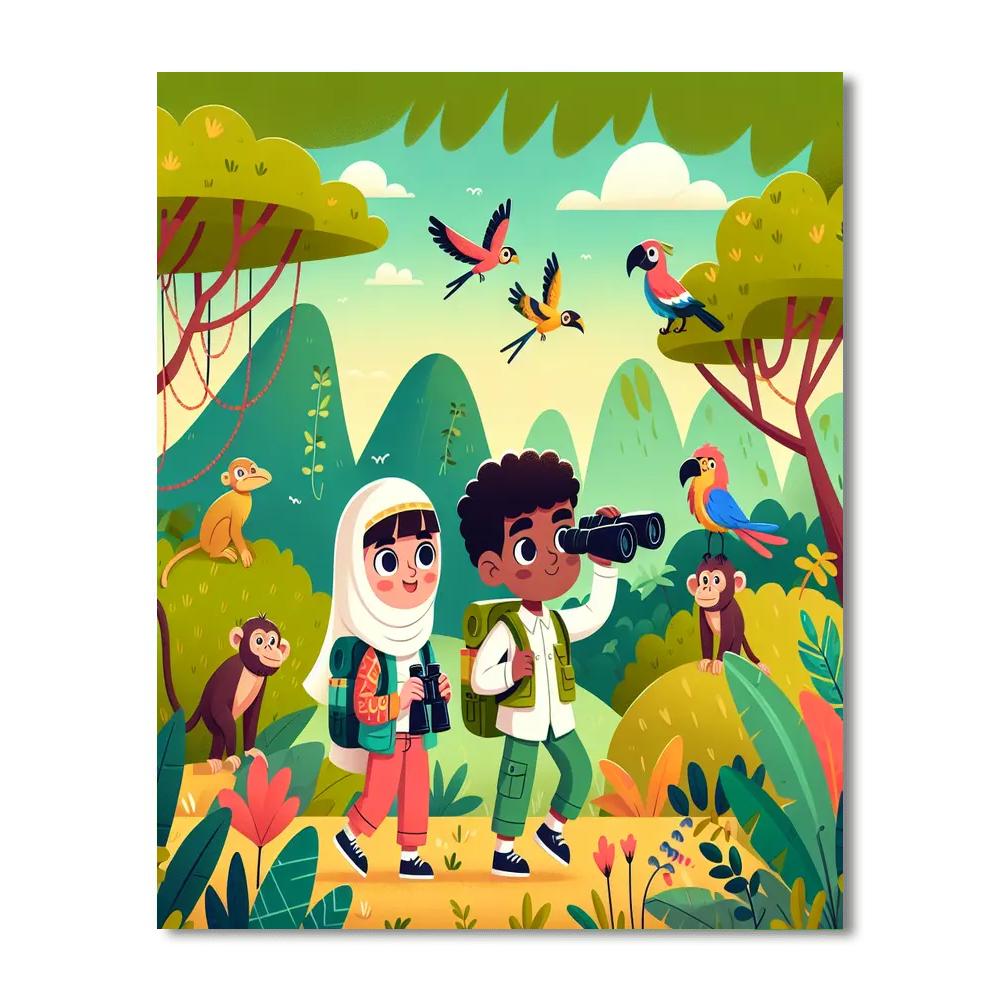 Explorers' Jungle Trek Painting Number Kit
