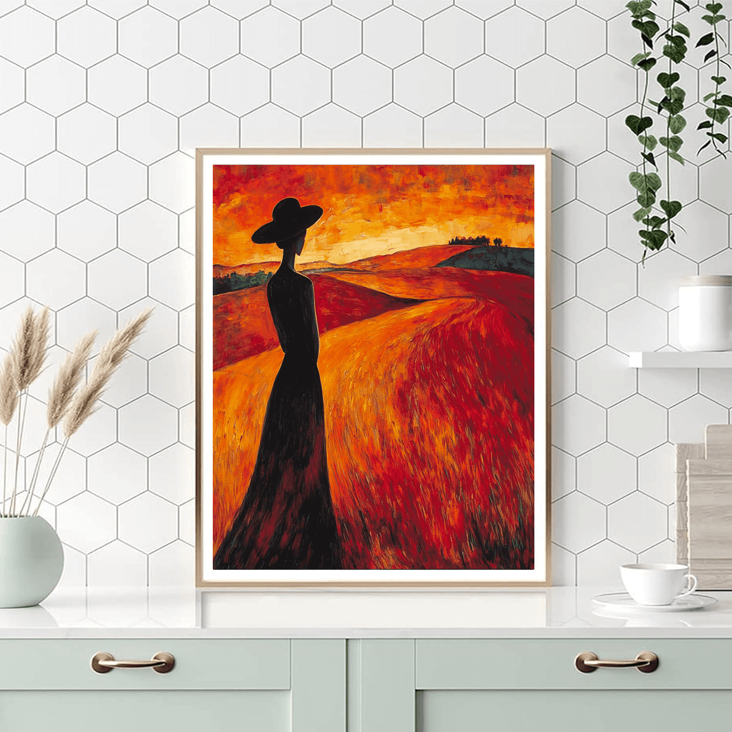 Amedeo Modigliani Inspired Bohemian Sunset  Paint By Color