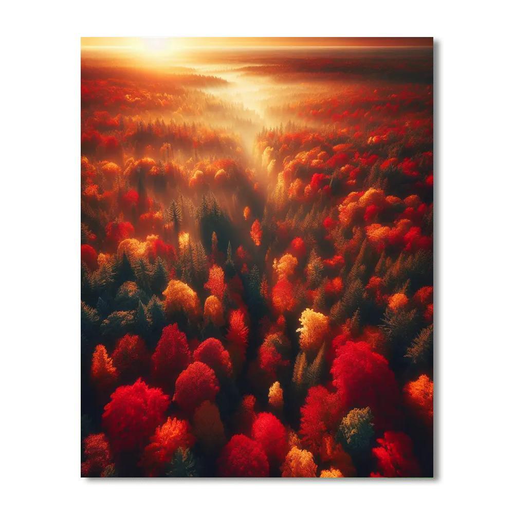 Aerial View Of Autumn Numbered Painting Kits