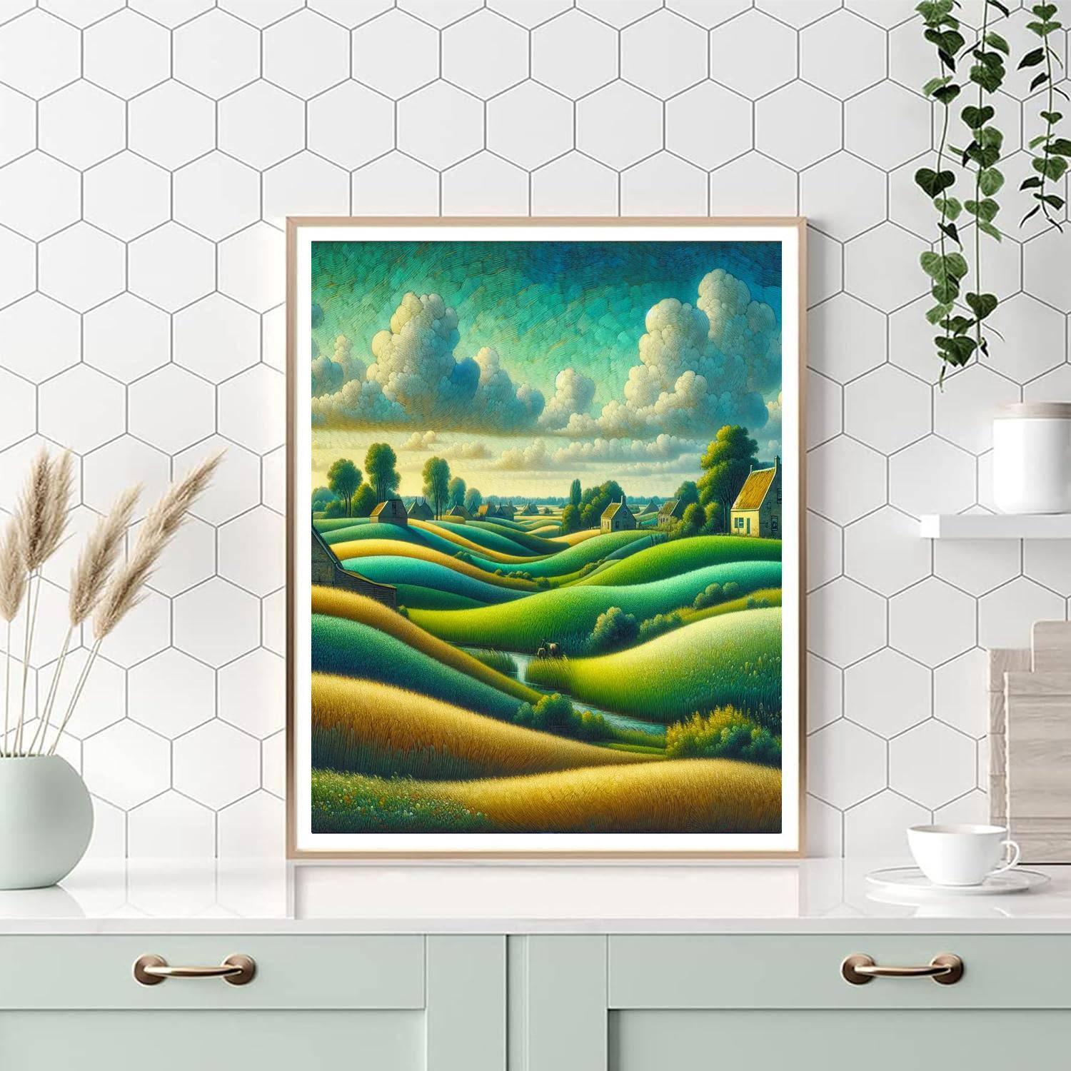 Rural Countryside Serenity Paint By Numbers Art