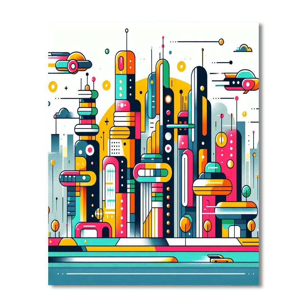 Futuristic Cityscape Wonders Paint By Number