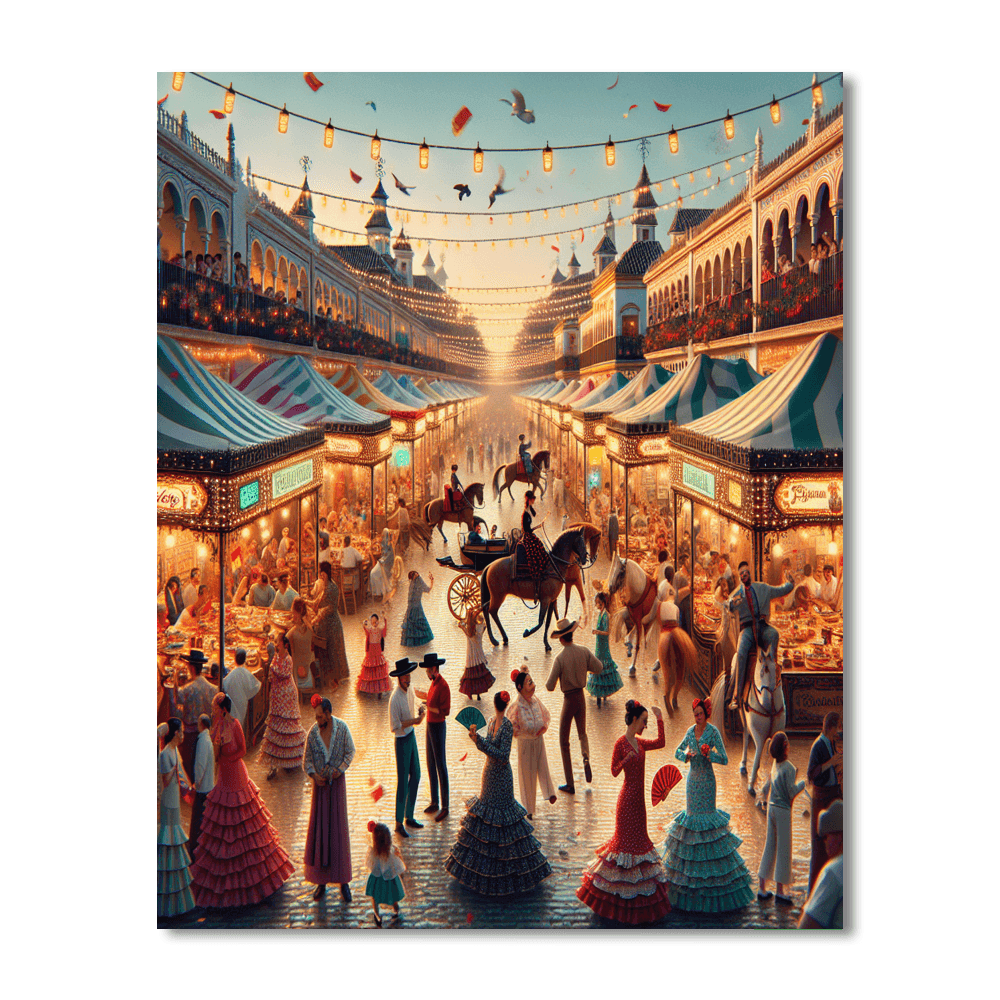 Sevilla Fair - Seville, Spain Number Painting