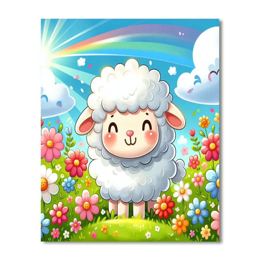 Sunny Sheep Number Painting