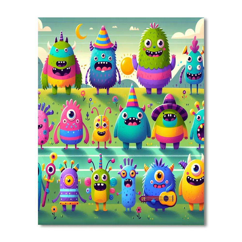 Merry Monster Parade Painting Number Kit