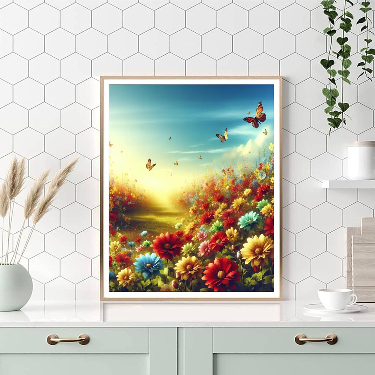 Cheerful Spring Meadow Paint By Numbers Art