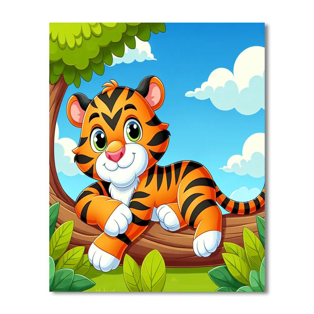 Cheerful Tiger Paint By Number