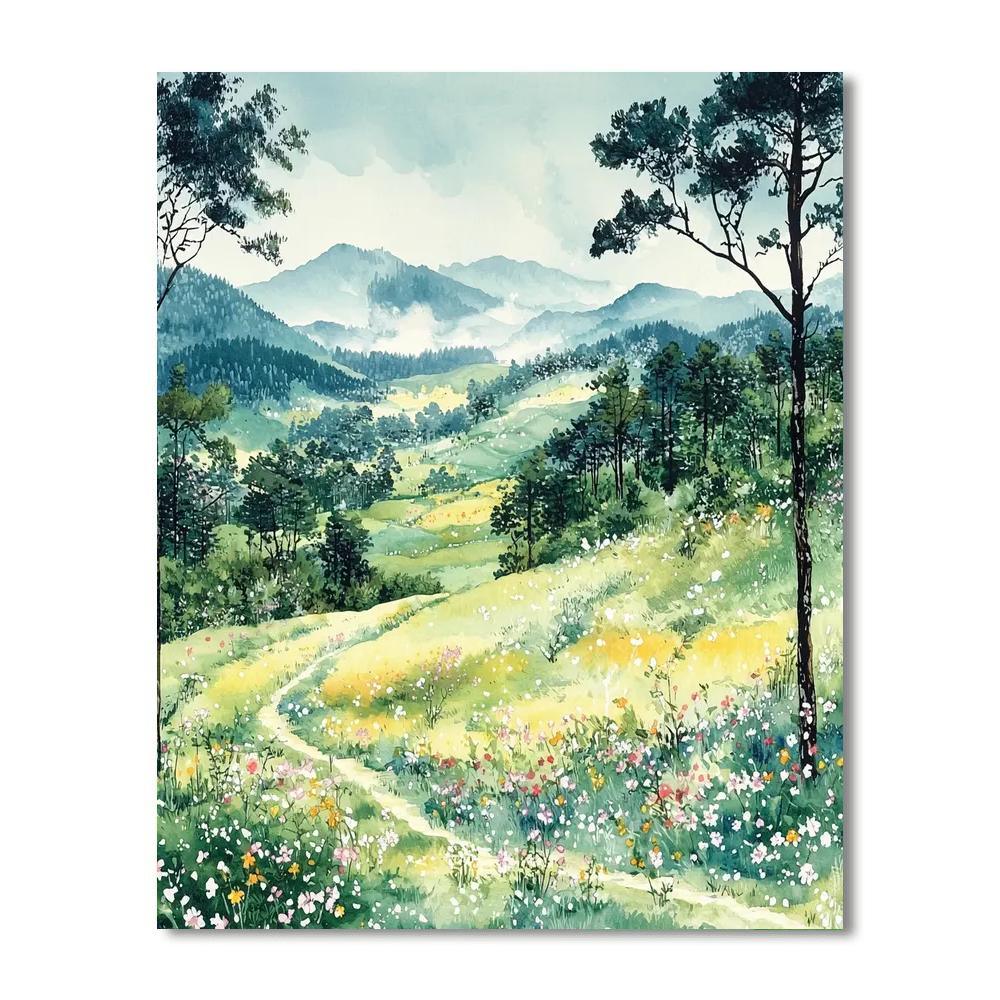 Utagawa Hiroshige Inspired Gentle Breeze Over Fields  Paint By Number