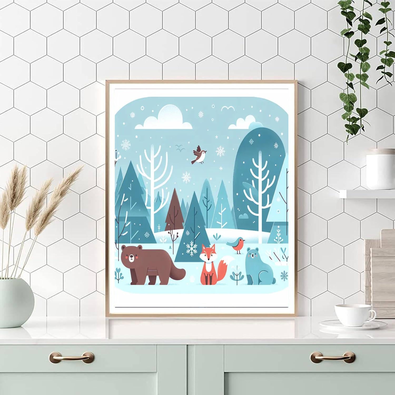 Frosty Forest Fun Number Painting