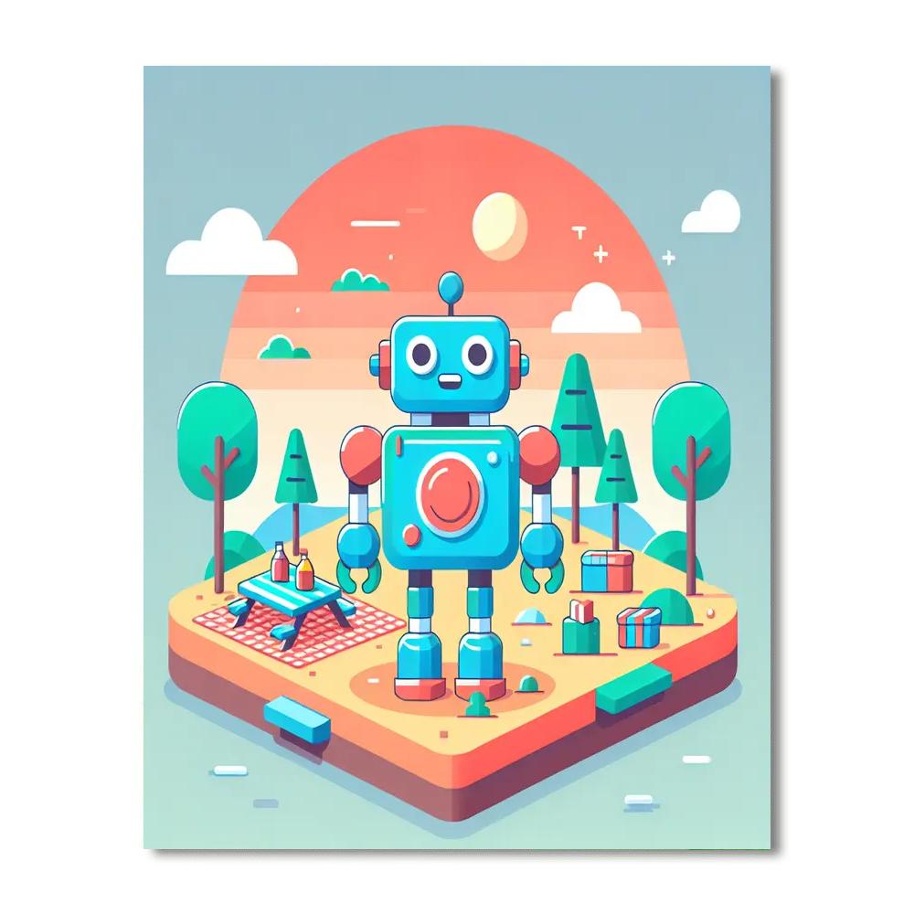 Friendly Robot's Big Day Out Numbered Painting Kits