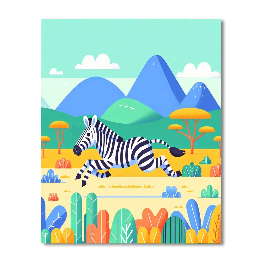 Zippy Zebra Zoom Painting Number Kit