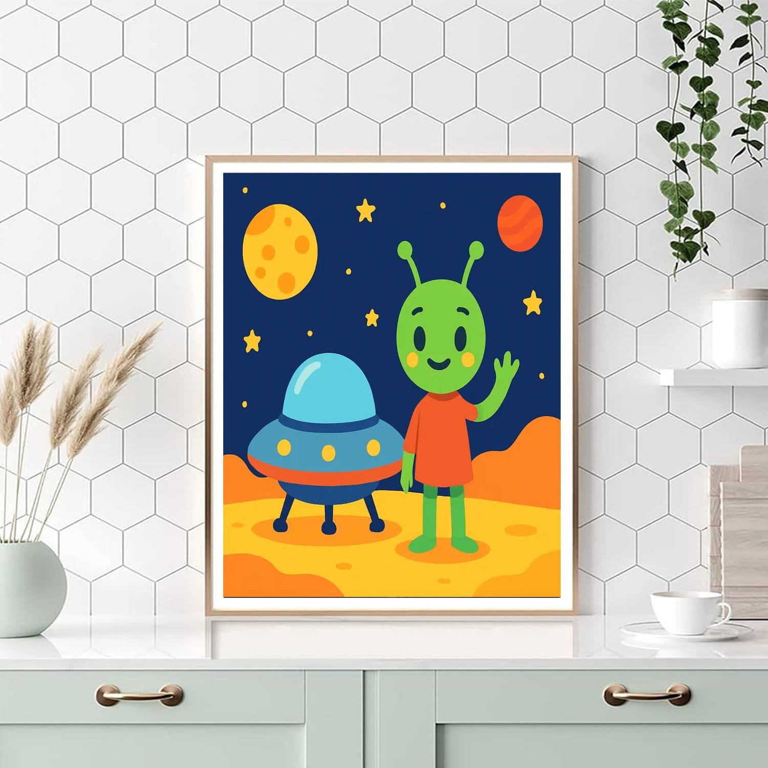 Friendly Martian Landing Painting By Numbers Kit