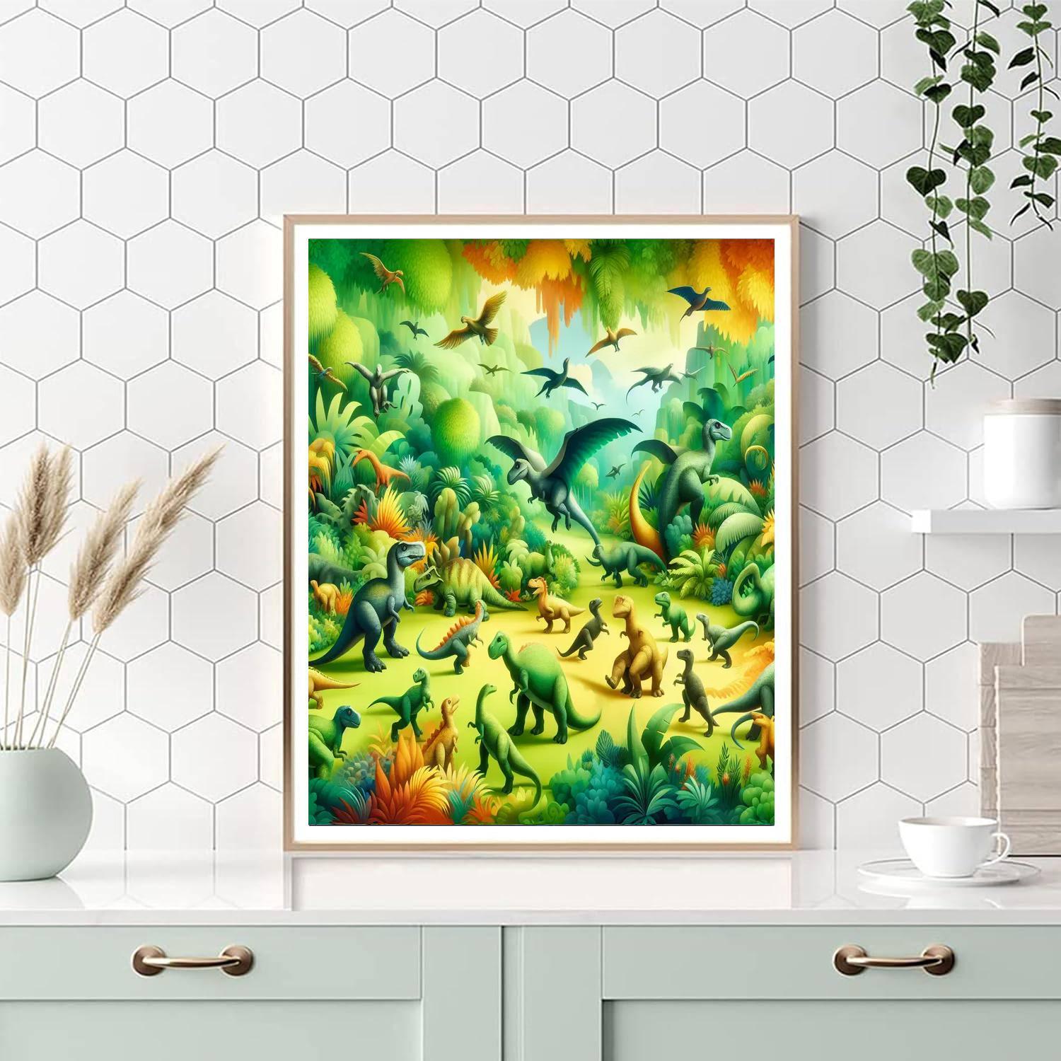 Playful Dino Expedition Painting Number Kit