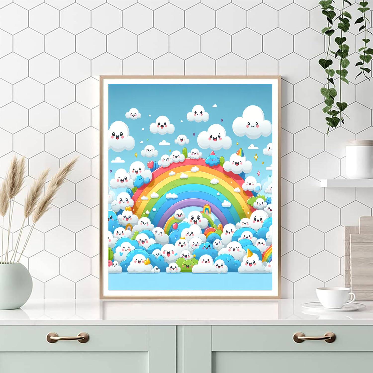 Bouncy Cloud Kingdom Paint By Numbers Art