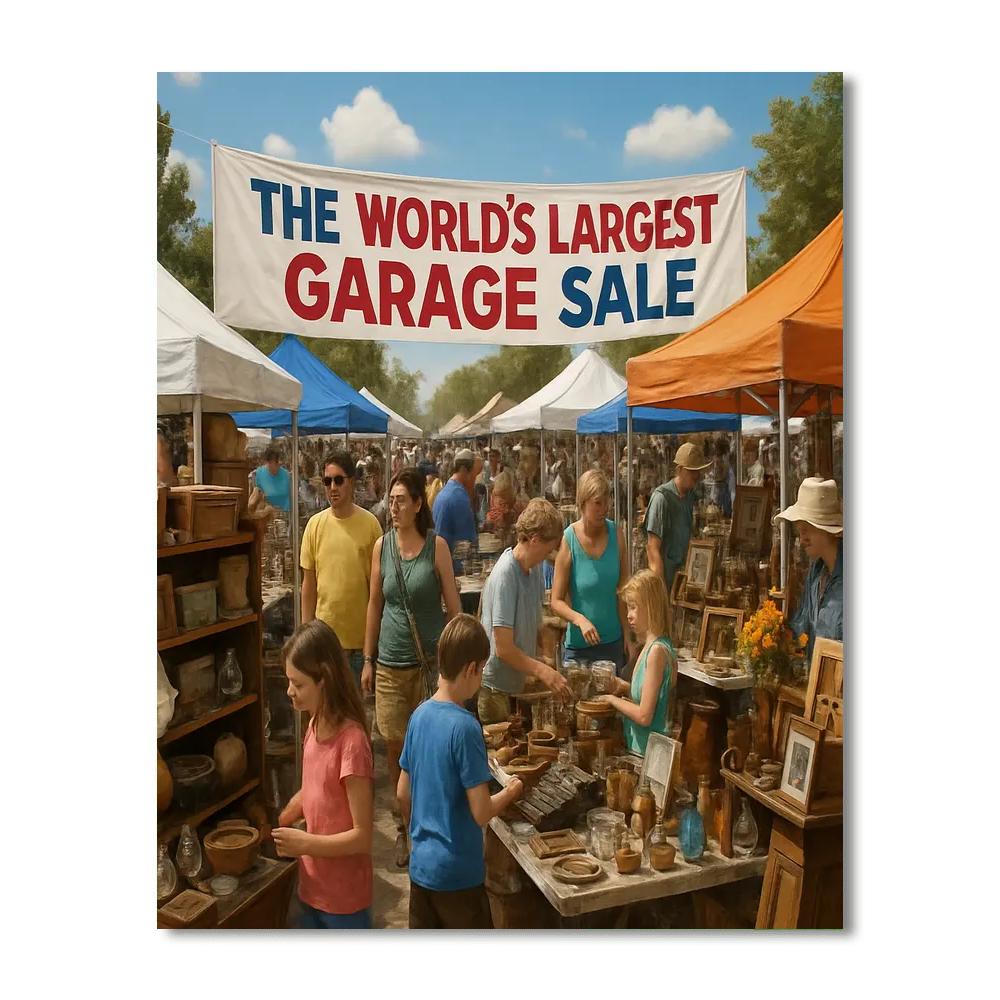 The World's Largest Garage Sale Painting By Numbers Kit