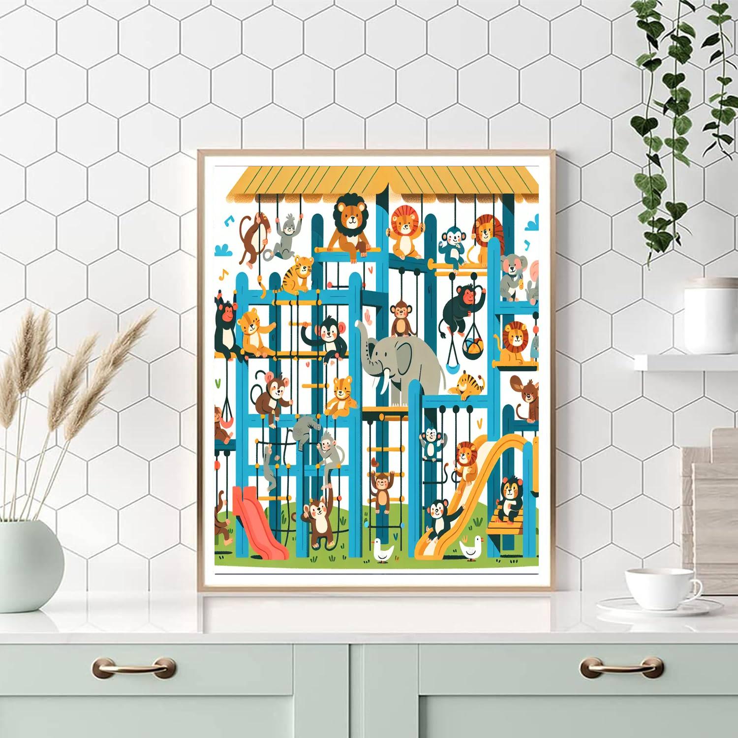 Safari Jungle Gym Painting Number Kit