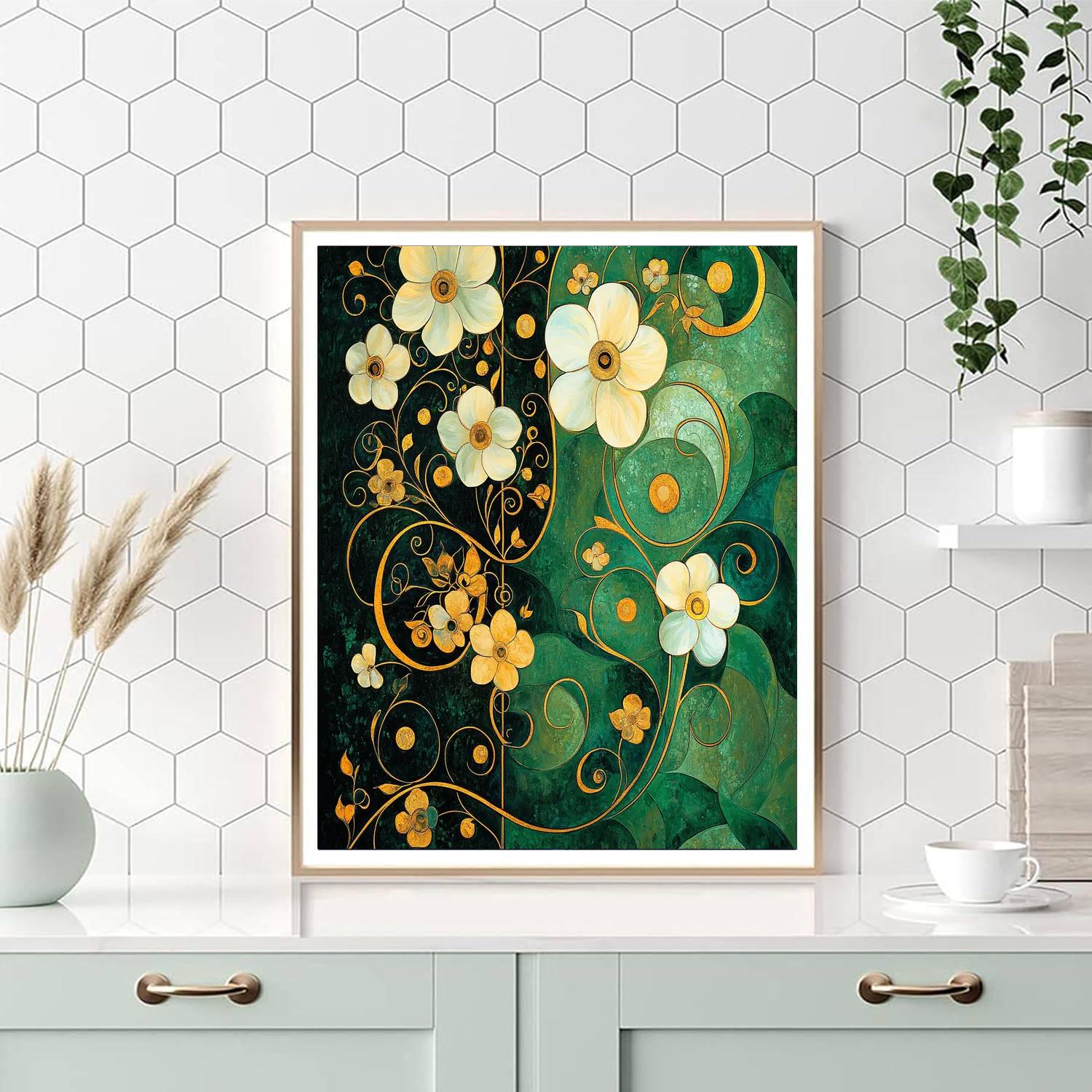 Gustav Klimt Inspired Golden Garden Of Serenity  Paint By Numbers Kits