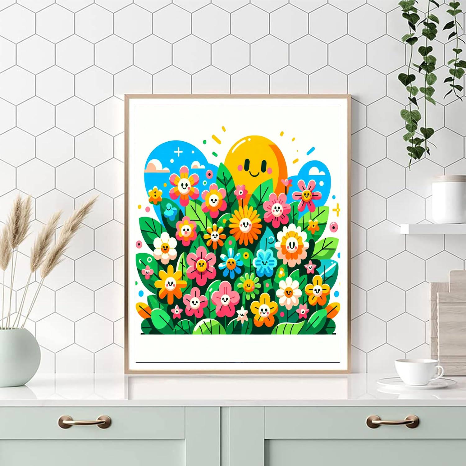 Bright And Cheery Flowers Paint By Color