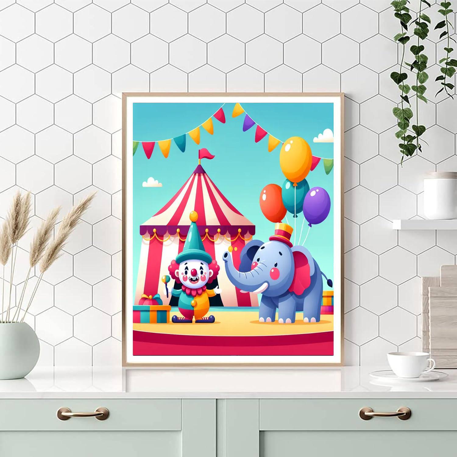 Festive Circus Extravaganza DIY Paint By Numbers