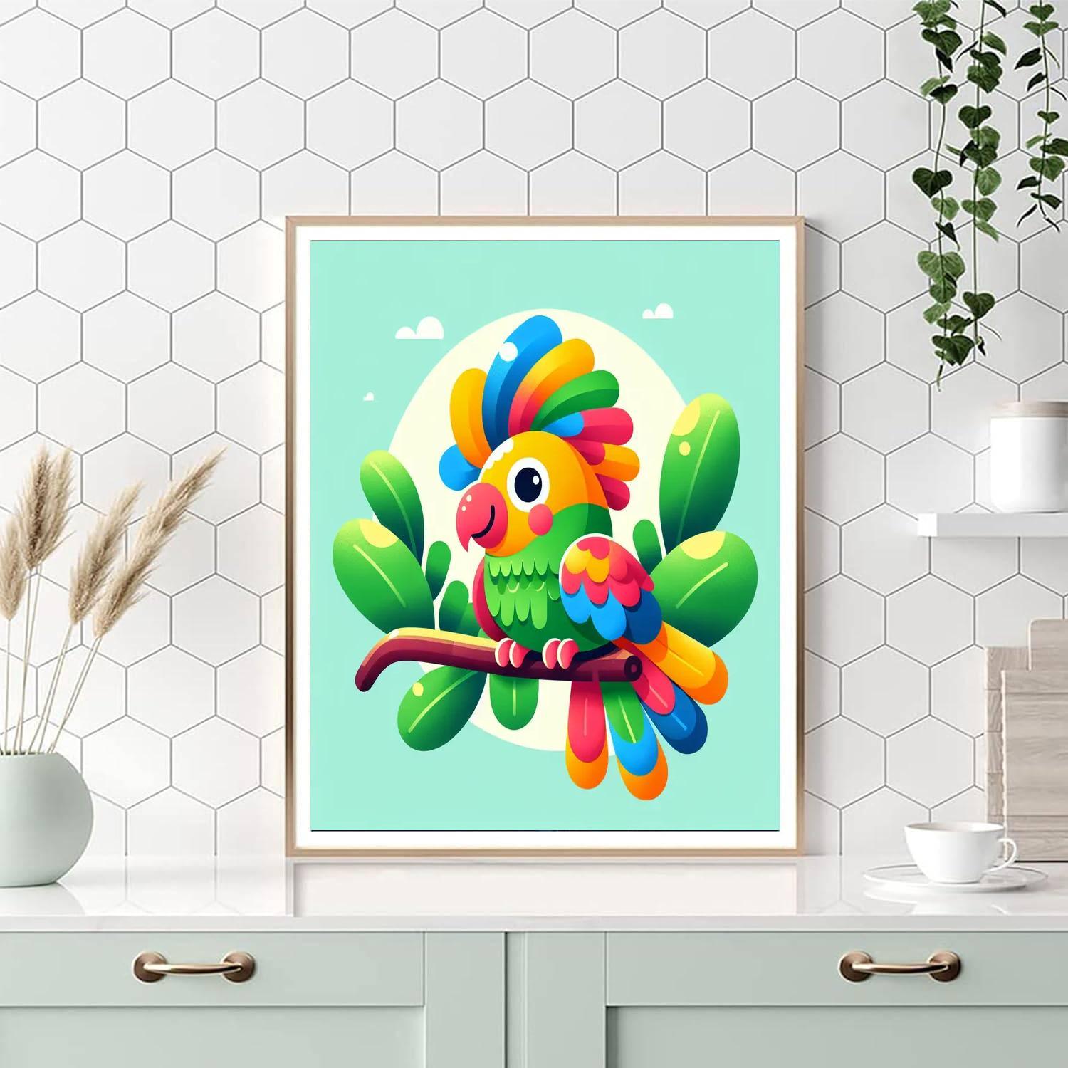 Creative Colorful Parrot Paint By Number