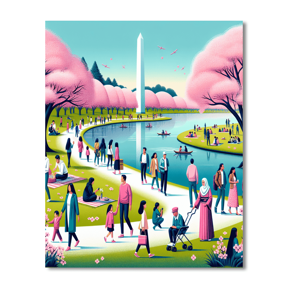 National Cherry Blossom Festival - Washington, D.c., Usa Number Painting
