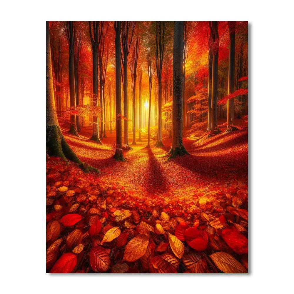 Majestic Autumn Symphony Numbered Painting Kits