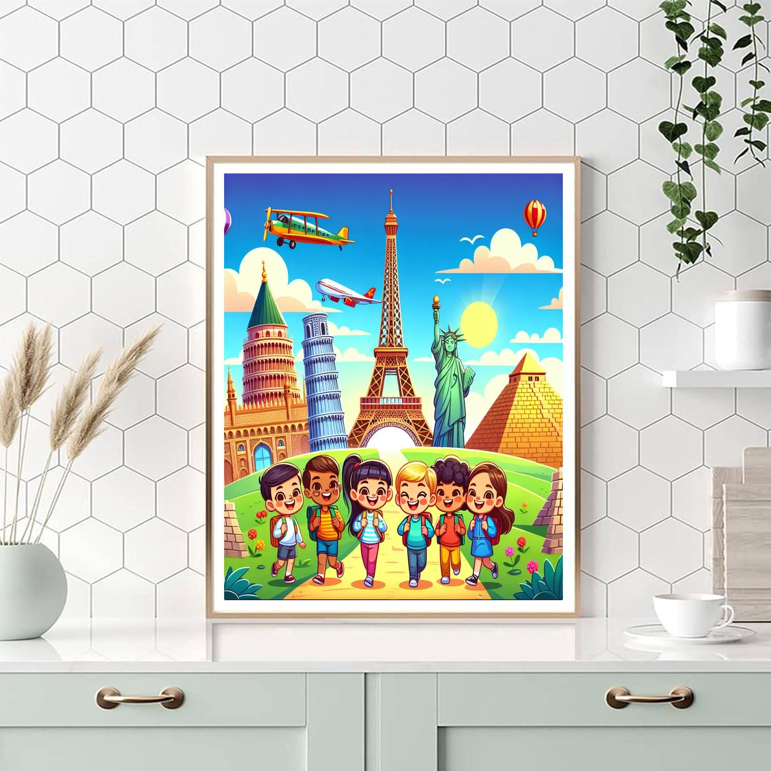 Traveling The World Number Painting