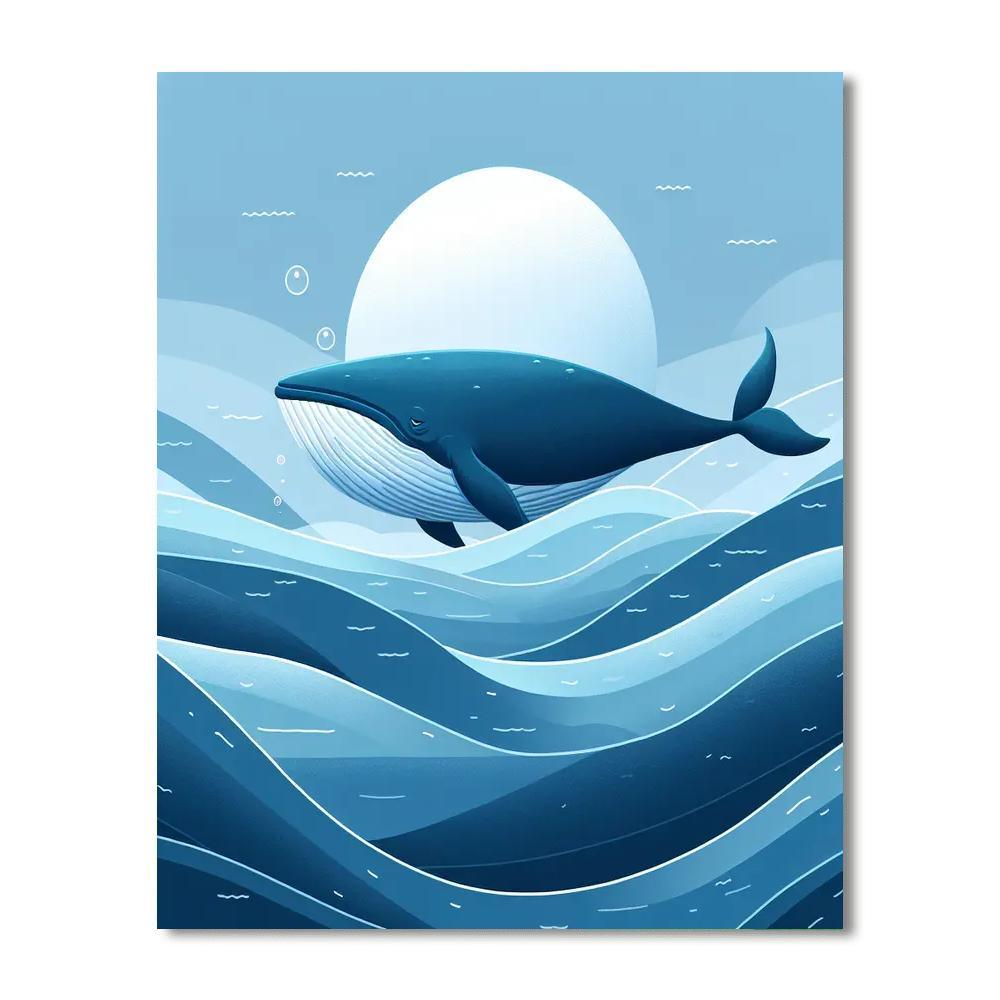 Wondrous Whale Waters Number Painting