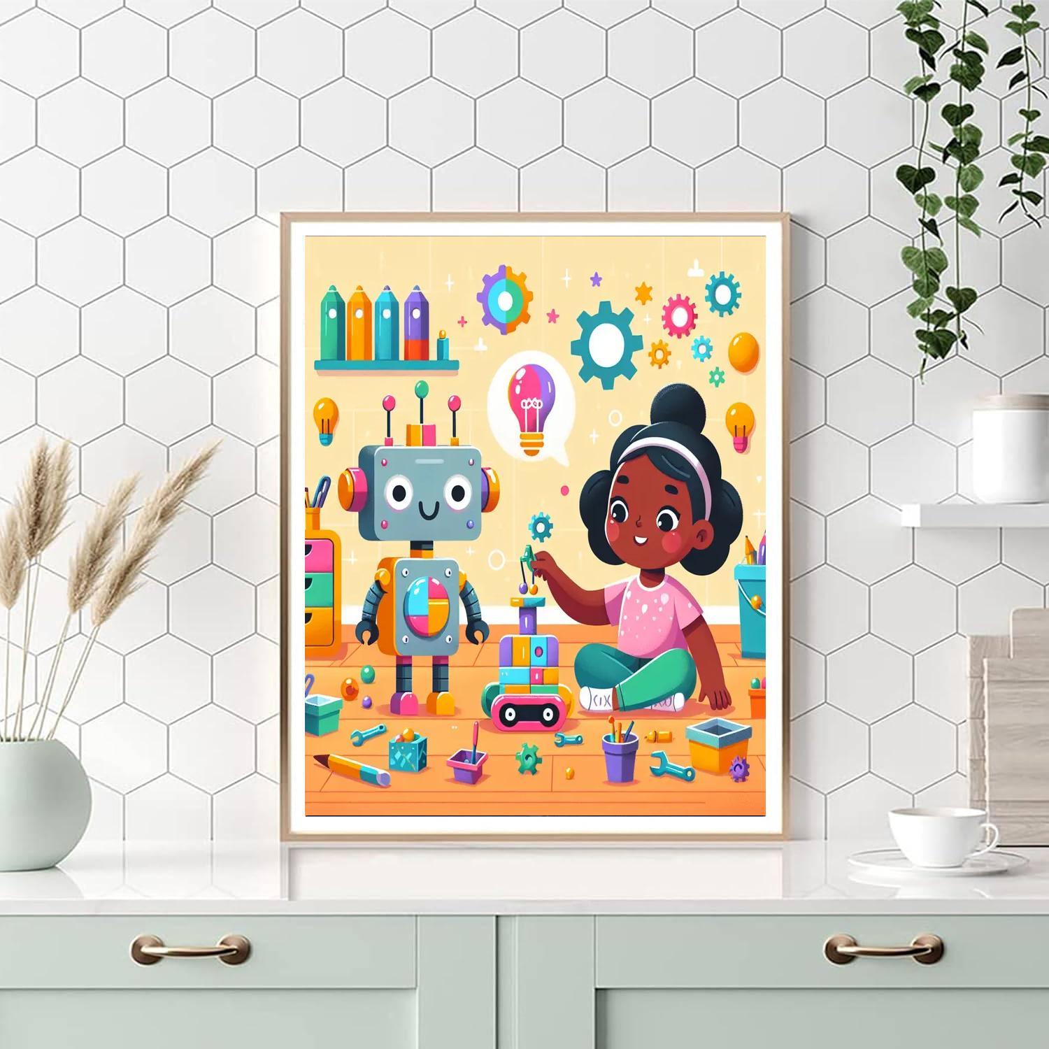 Robot Engineer Playground Paint By Number
