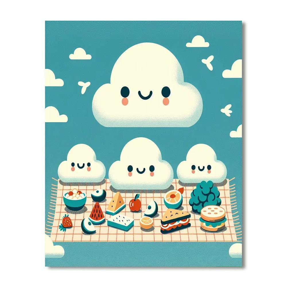 Fluffy Clouds Picnic Paint By Number