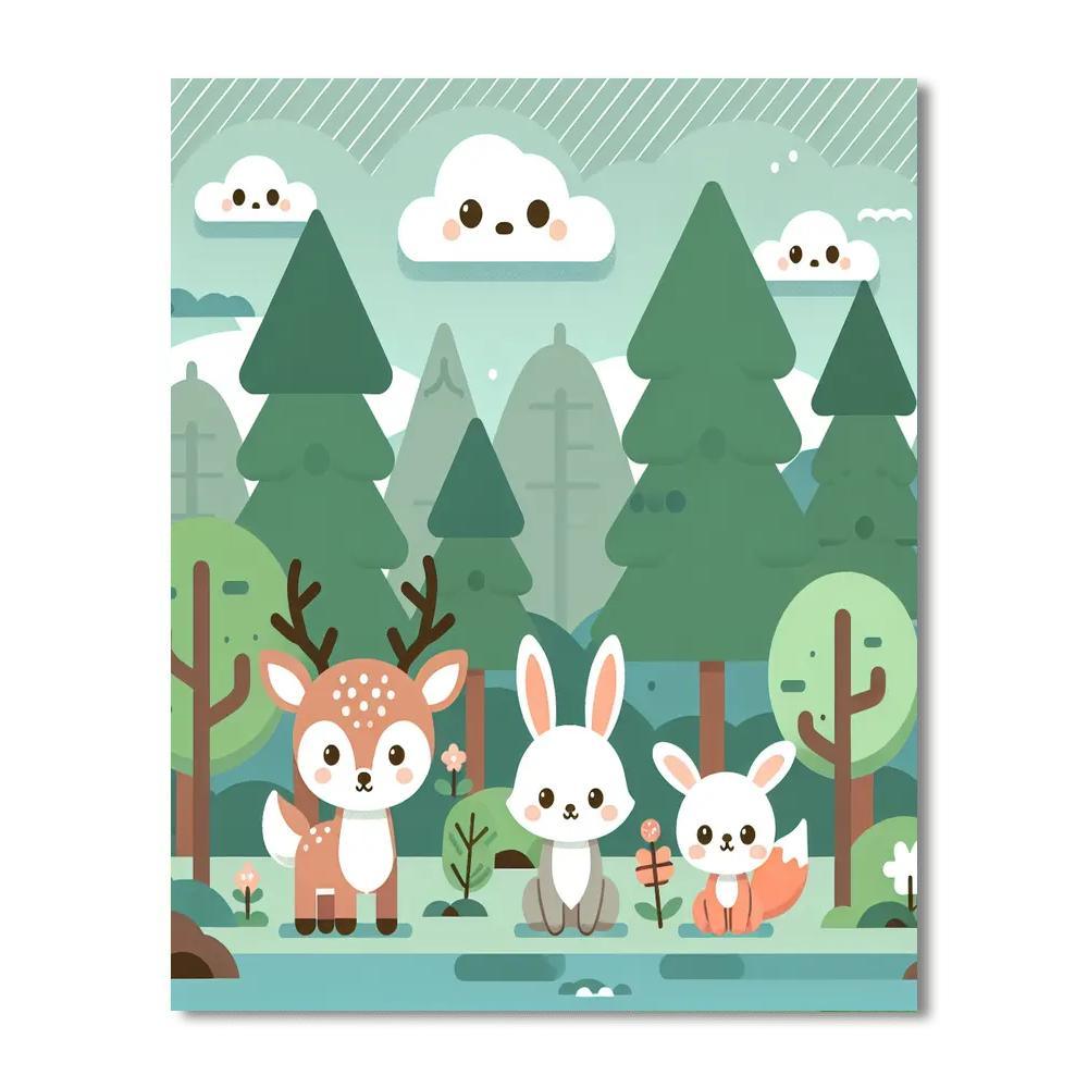 Woodland Animal Friends DIY Paint By Numbers