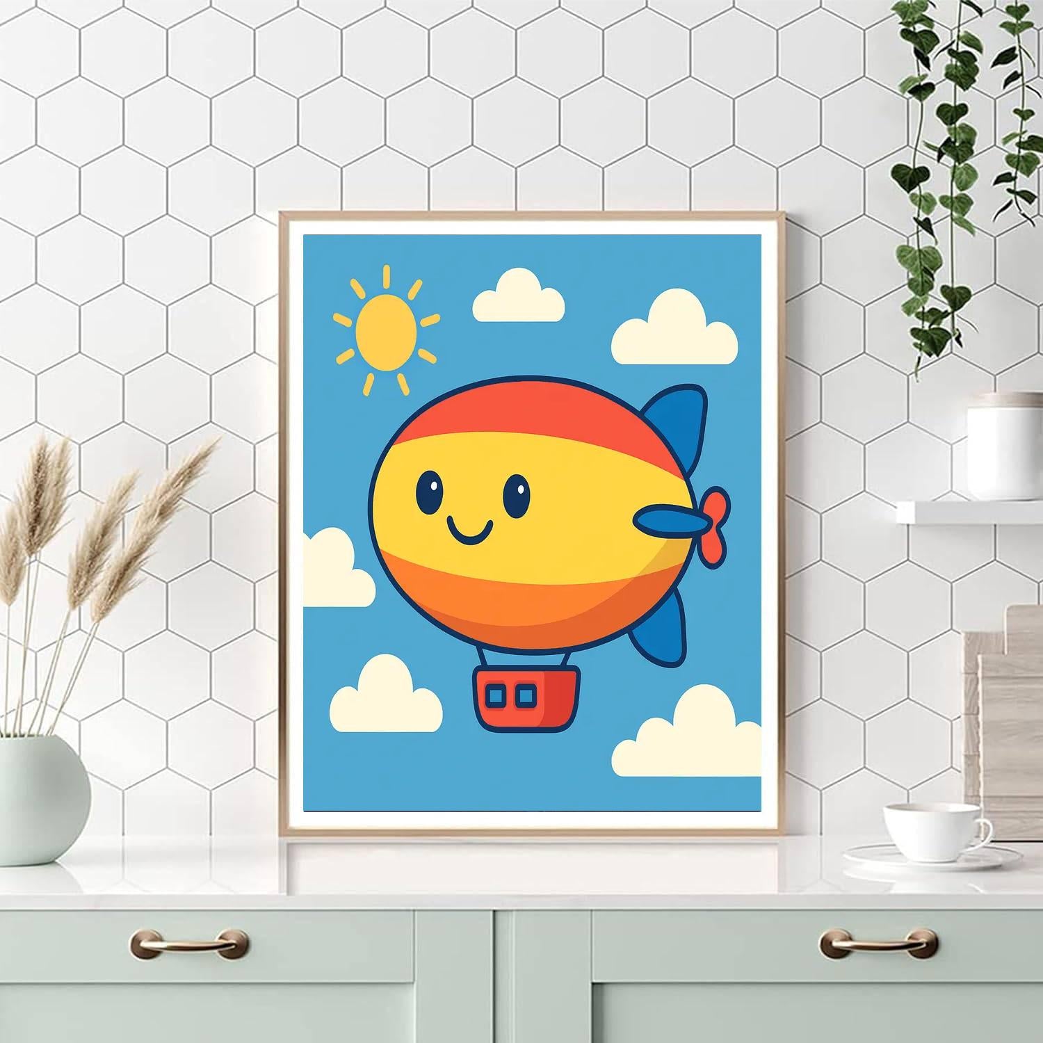 Brilliant Blimp Paint By Numbers Art