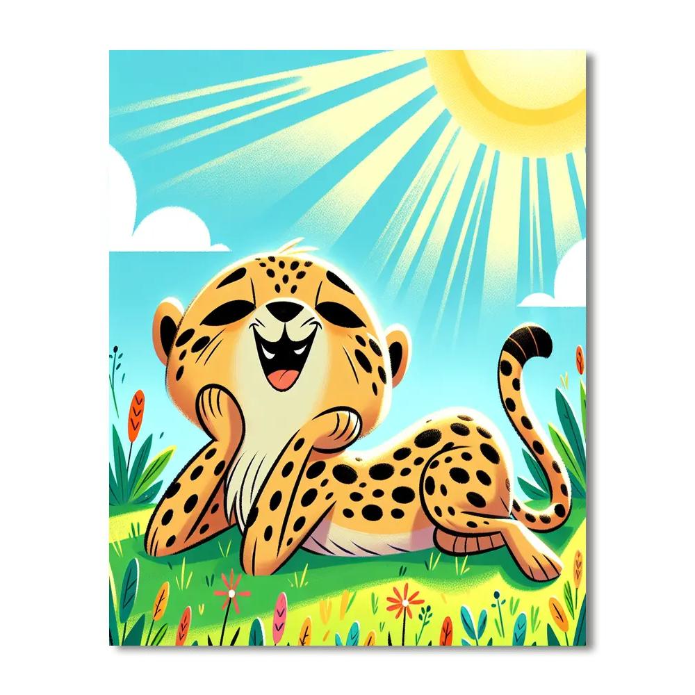 Joyful Cheetah Painting By Numbers Kit