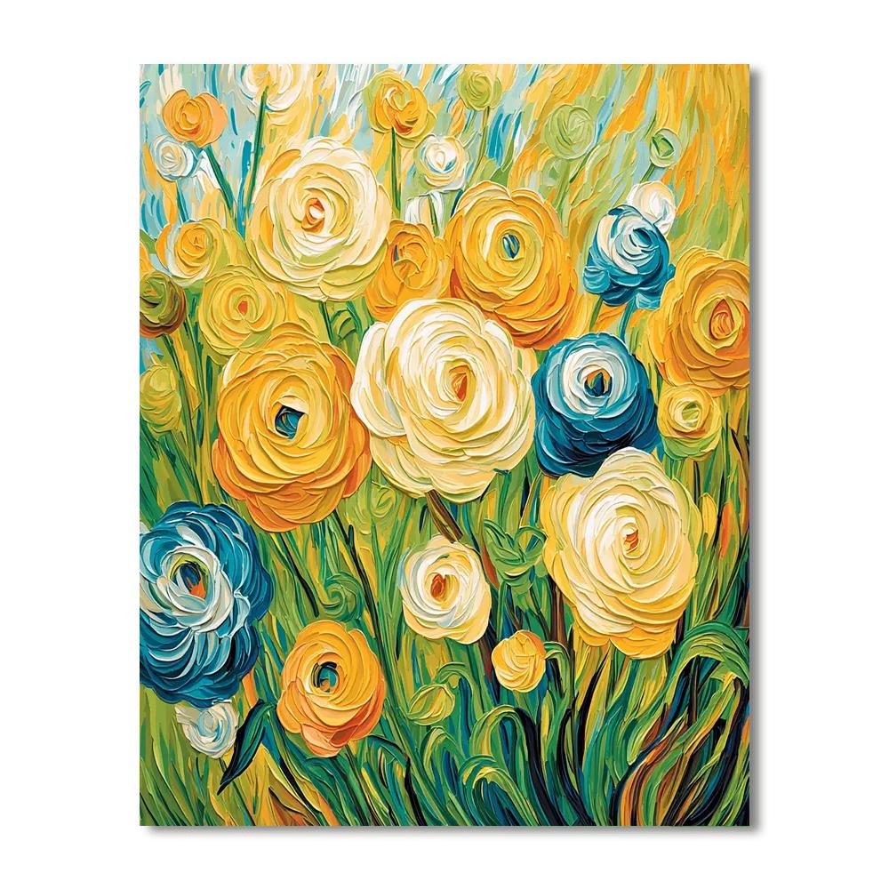 Vincent Van Gogh Inspired Vivacious Flora  Paint By Color