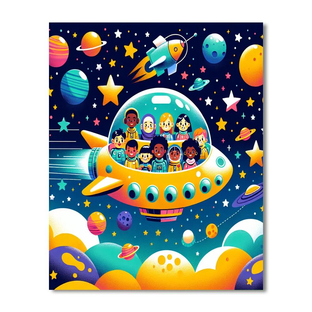 Space Voyage Pioneers Painting By Numbers Kit