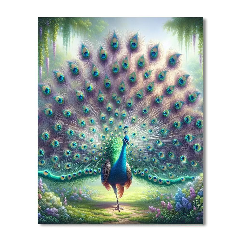 Glamorous Peacock's Stroll Painting By Numbers Kit