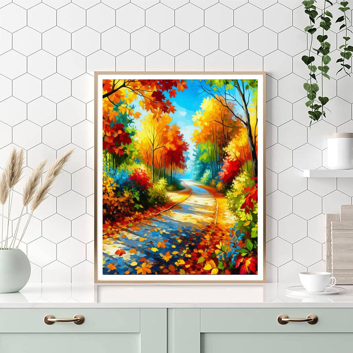Captivating Autumn Stroll Paint By Color