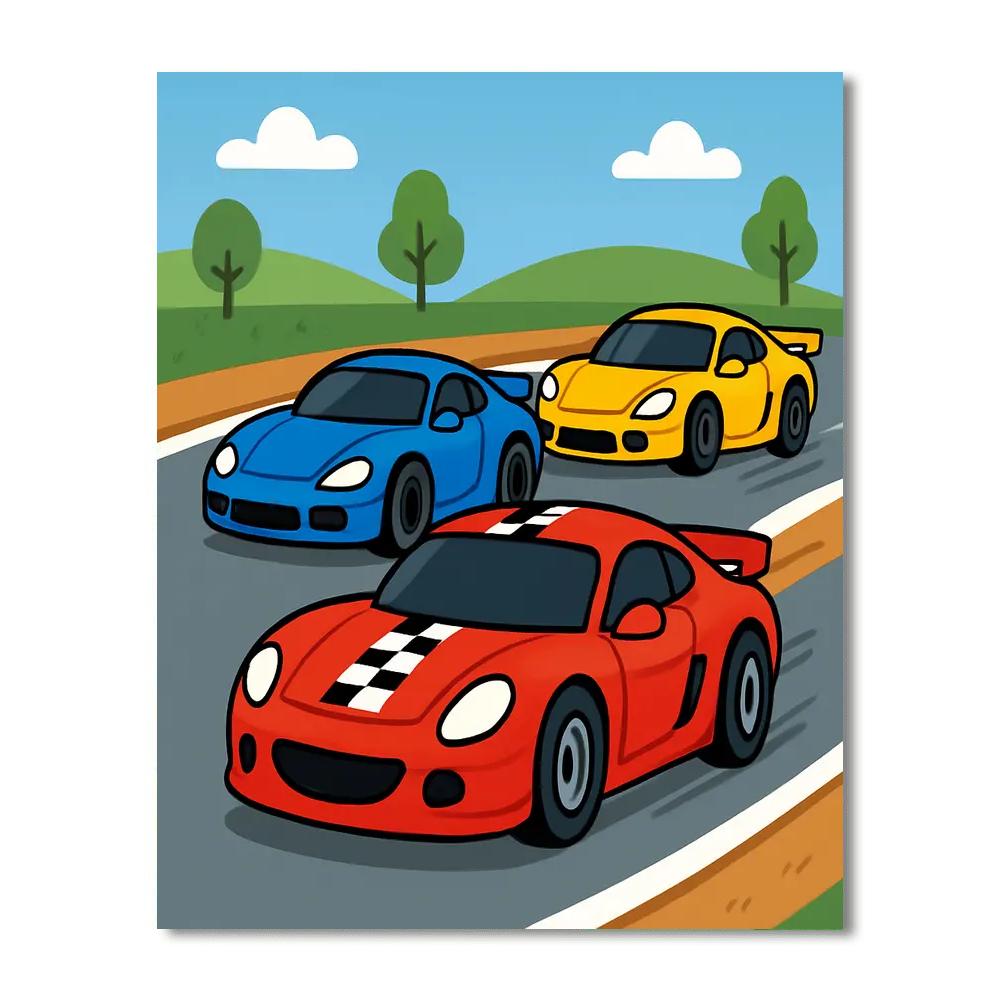 Cool Sports Cars Paint By Numbers Art