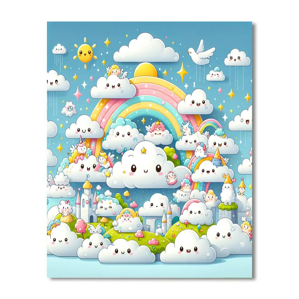 Friendly Cloud Kingdom Paint By Numbers Art