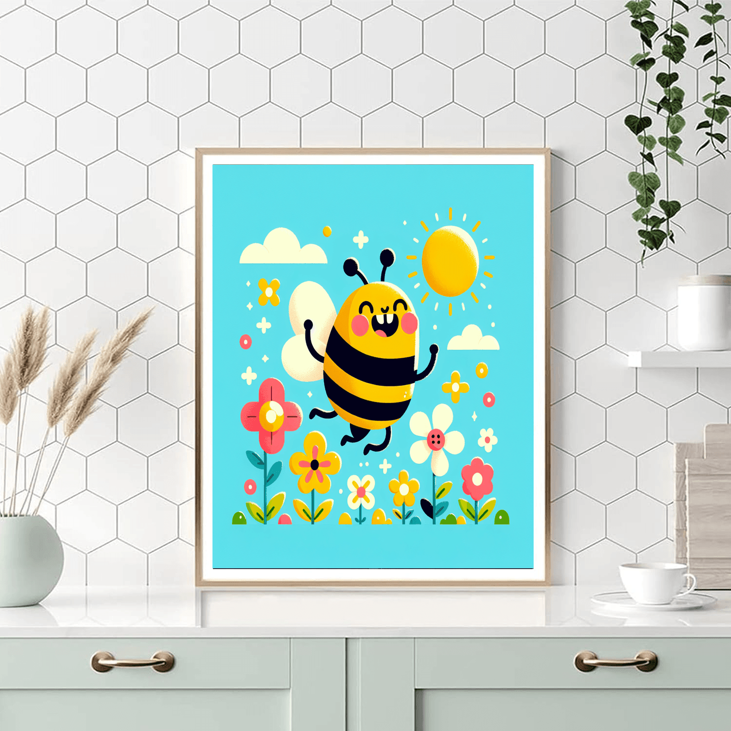 Jolly Bumblebee Number Painting