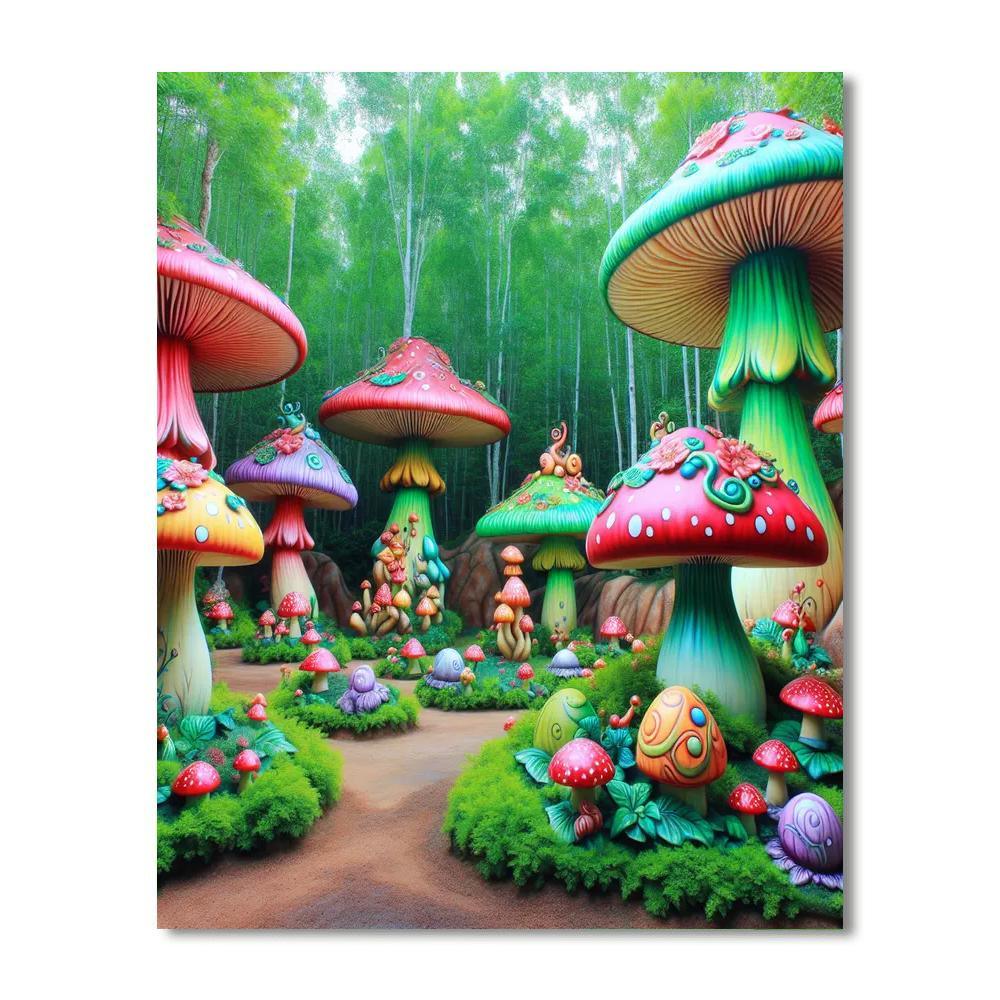Fairytale Mushroom Enclave Painting By Numbers Kit
