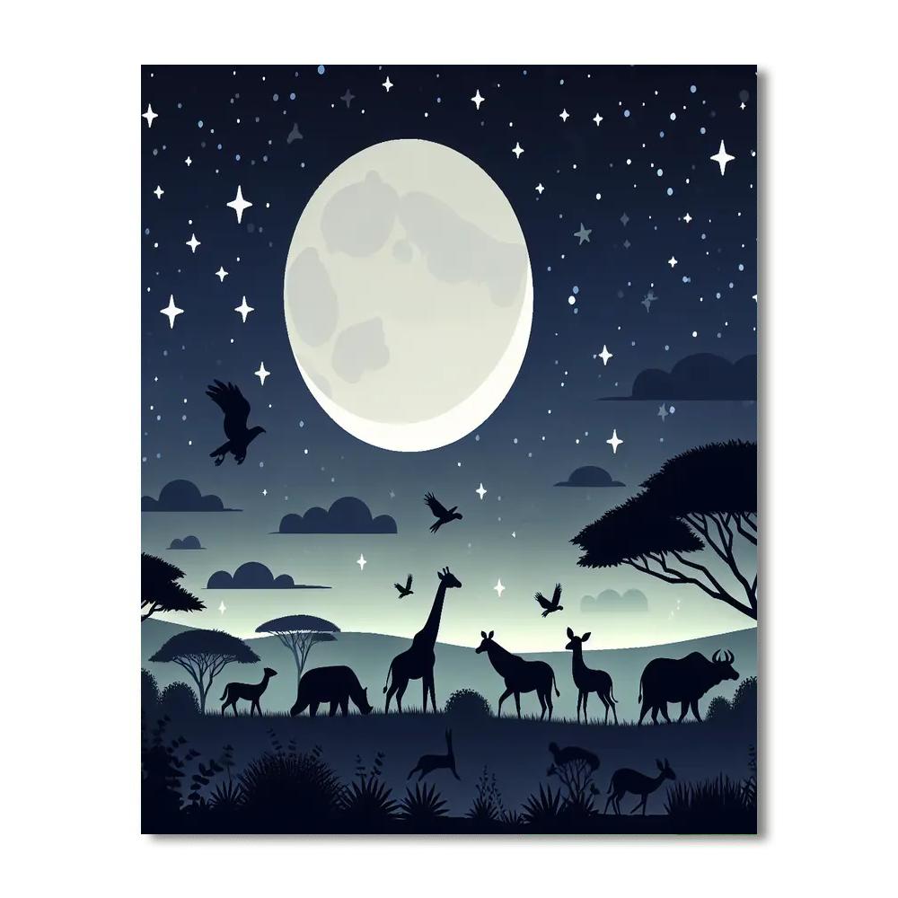 Starry Safari Night Paint By Numbers Art