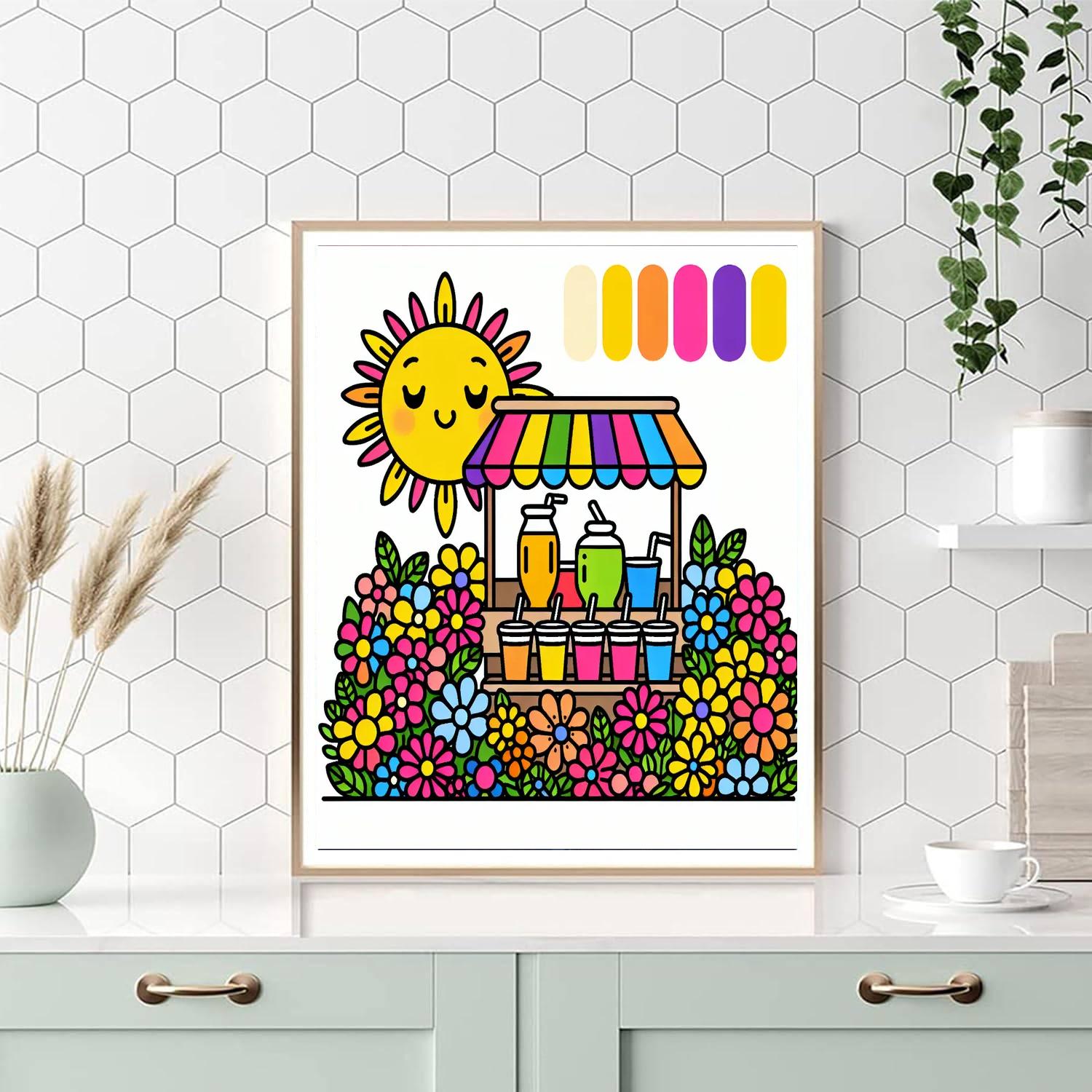 Sunny Lemonade Stand Numbered Painting Kits