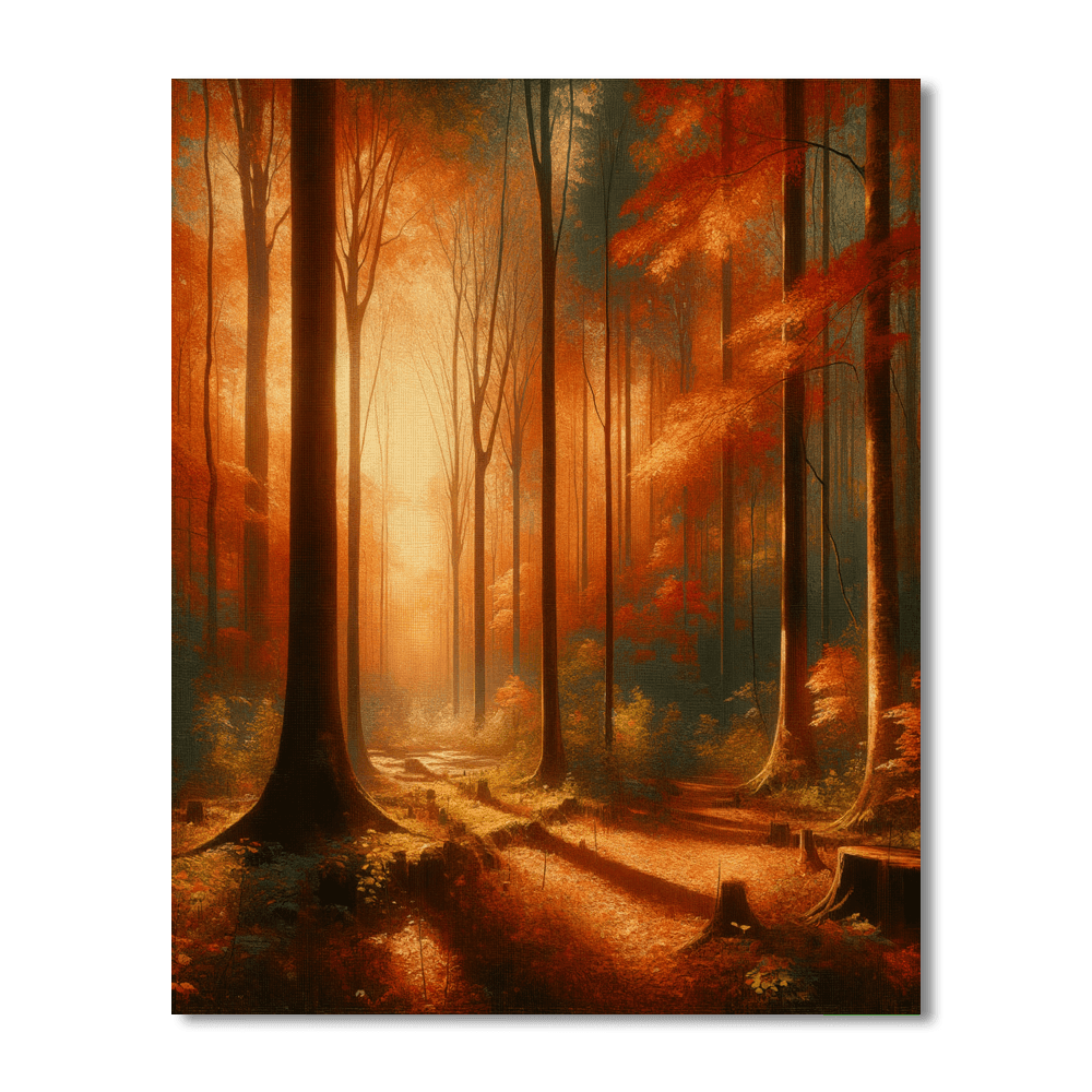 Autumn's Golden Canopy Painting By Numbers Kit
