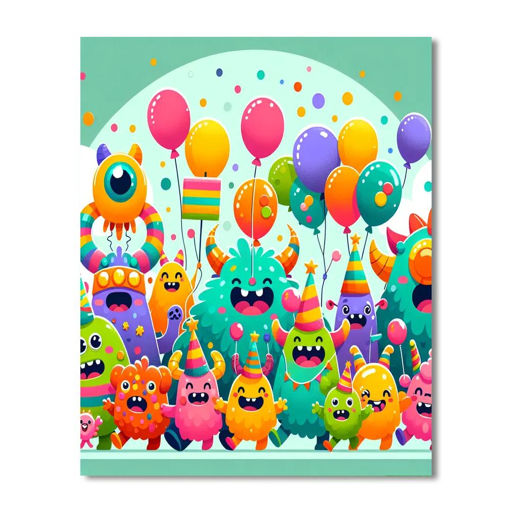 Joyful Monster Parade DIY Paint By Numbers