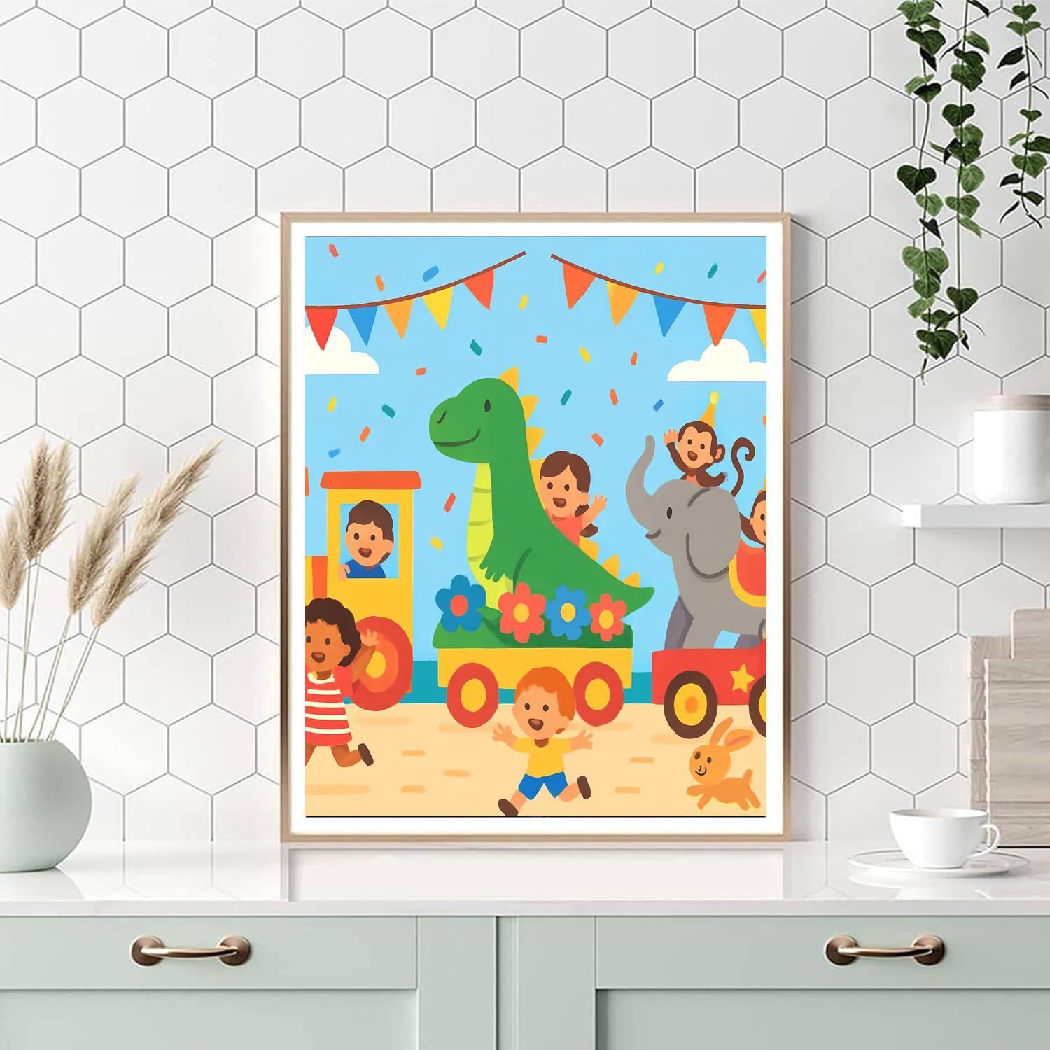 Joyful Holiday Parade DIY Paint By Numbers